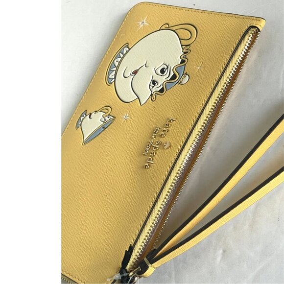 Disney Kate Spade Beauty and the Beast Medium L Zip Wristlet Daybreak Potts Chip - Picture 5 of 6